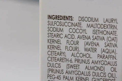 ingredient list label