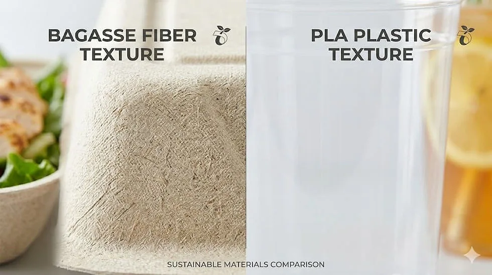 PLA bioplastic plate vs bagasse fiber