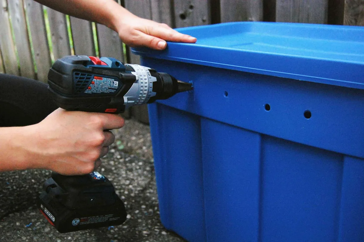plastic tote compost bin