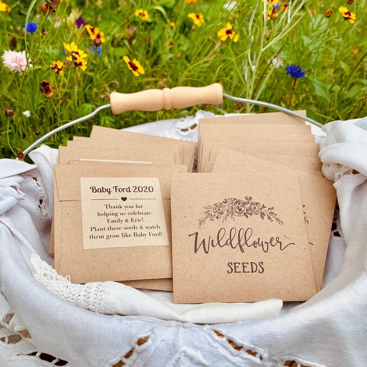seed paper favors plantable wildflower packs